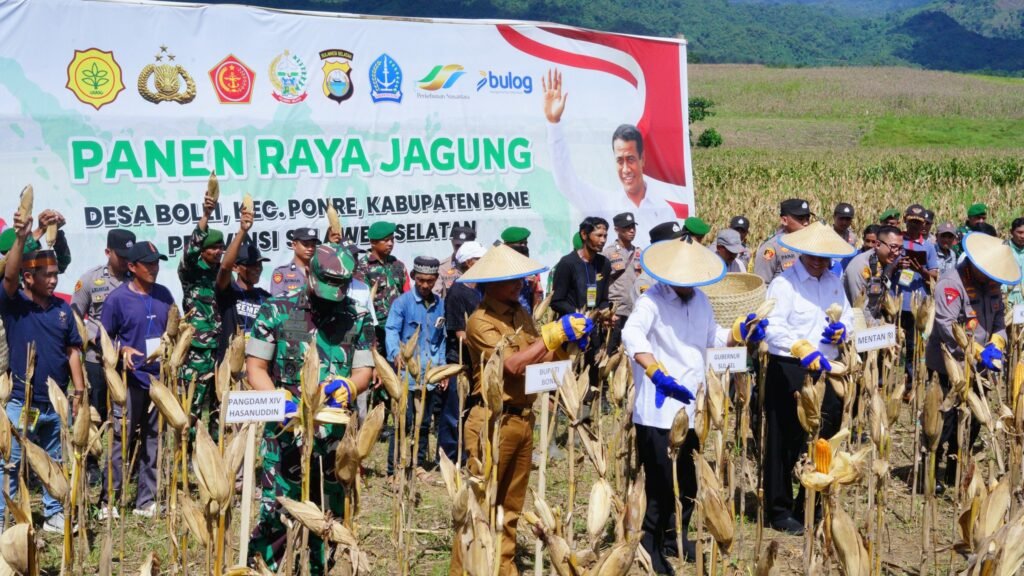 FOTO: Kapolri dan Mentan Hadiri Panen Raya Jagung di Ponre Bone
