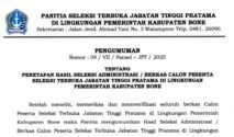 17 Peserta Ikut Seleksi Jabatan Tinggi Pratama Bone, 9 Lolos Administrasi dan 8 Gugur