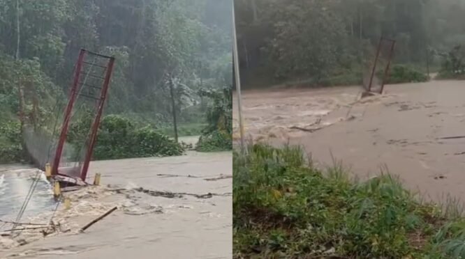 Video Detik-Detik Jembatan Gantung Penghubung 2 Desa di Kajuara Roboh Akibat Diterjang Banjir 1 Video Detik-Detik Jembatan Gantung Penghubung 2 Desa di Kajuara Roboh Akibat Diterjang Banjir
