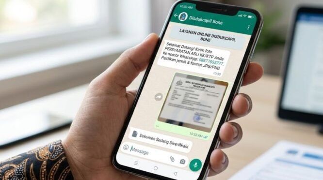 Cara Mudah Mengurus KTP dan KK di Disdukcapil Bone Secara Online, Panduan Layanan WhatsApp Disdukcapil Bone.