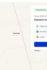 Laporan Update Gempa Magnitudo 2.1 Guncang Kelurahan Apala Bone Malam Ini dengan kedalaman 9 KM.
