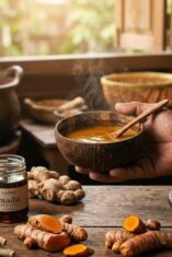 Ramuan tradisional Bugis untuk menjaga stamina pria dengan bahan kunyit dan madu Lontara.