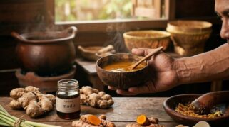 Ramuan tradisional Bugis untuk menjaga stamina pria dengan bahan kunyit dan madu Lontara.