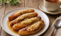 Panduan cara membuat Sanggara Talemme isian kacang karamel.