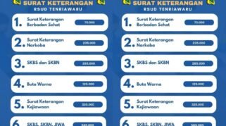 Informasi tarif, kegunaan, dan prosedur pemeriksaan surat keterangan di RSUD Tenriawaru Bone.
