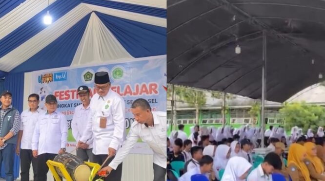 Pembukaan Festival Pelajar MAN 2 Bone tahun 2026 di lapangan madrasah.