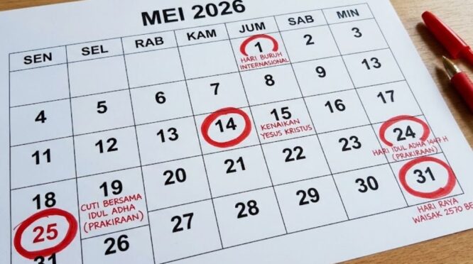 Ringkasan daftar tanggal merah di Bulan Mei 2026.