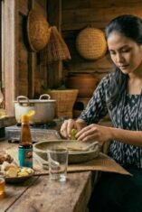 Obat batuk alami perasan jeruk nipis dan kecap manis untuk mengencerkan dahak.