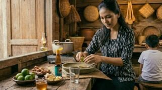 Obat batuk alami perasan jeruk nipis dan kecap manis untuk mengencerkan dahak.