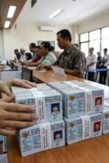 Grafis Tumpukan Kartu Identitas Anak (KIA) Disdukcapil Bone untuk Panduan Lengkap Syarat KIA Bone Secara Resmi dan Gratis.