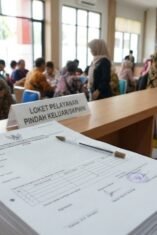 Grafis Tumpukan Formulir F-1.03 Disdukcapil Bone untuk Panduan Syarat Pindah Penduduk di Bone Secara Resmi dan Gratis.