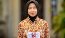 Potret Taswina Putri delegasi Kabupaten Bone yang lolos seleksi nasional Paskibraka 2026 dengan latar belakang blur.