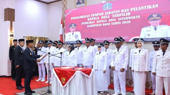 Bupati Bone Lantik 18 Kepala Desa PAW 2026, Minta Segera Bekerja