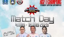 Poster promosi turnamen sepak bola Bone Beramal Cup 2026 menampilkan foto tiga tokoh penyelenggara, ilustrasi pemain sepak bola, dan deretan logo sponsor kegiatan.