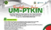oster digital pengumuman penerimaan mahasiswa baru IAIN Bone jalur UM-PTKIN 2026. Menampilkan teks jadwal penting mulai dari pendaftaran 13 April hingga 30 Mei 2026, ujian SSE 8-14 Juni, dan pengumuman 30 Juni 2026. Terdapat daftar 4 fakultas yakni Syariah, Tarbiyah, Ekonomi Bisnis Islam, dan Ushuluddin. Desain minimalis elegan dengan teks tipografi yang jelas dan tegas.