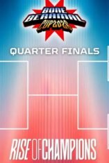 Gambar infografis jadwal perempat final sepak bola. Gambar pertama menampilkan jadwal Kamis 14 Mei 2026 antara Palakka vs Barebbo dan Kajuara vs Lamuru. Gambar kedua menampilkan jadwal Jumat 15 Mei 2026 antara Tonra vs Tr. Timur dan T. Riattang vs Ponre. Desain menggunakan latar belakang gradasi biru merah dengan teks putih dan hitam yang kontras. Tidak ada logo polisi atau elemen bintang berkilau.