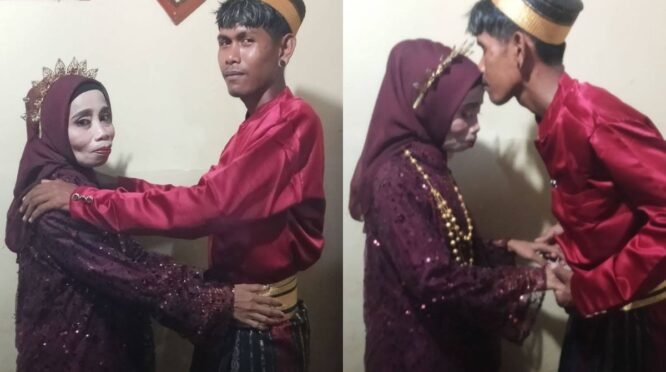 Potret viral pernikahan Fina Marfina di Bone yang dikabarkan menikah ke-15 kalinya.