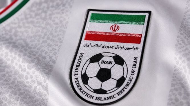 Close up logo Timnas Iran pada jersey menjelang Piala Dunia 2026