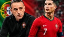 Paulo Bento dan Cristiano Ronaldo mengenakan atribut Timnas Portugal dalam ilustrasi terkait Piala Dunia 2026.