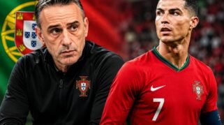 Paulo Bento dan Cristiano Ronaldo mengenakan atribut Timnas Portugal dalam ilustrasi terkait Piala Dunia 2026.
