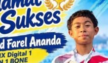 Muhammad Farel Ananda, siswa MTsN 1 Bone, meraih dua medali pada Kejuaraan Renang Pemula Antar Pelajar se-Sulawesi Selatan di Gowa.