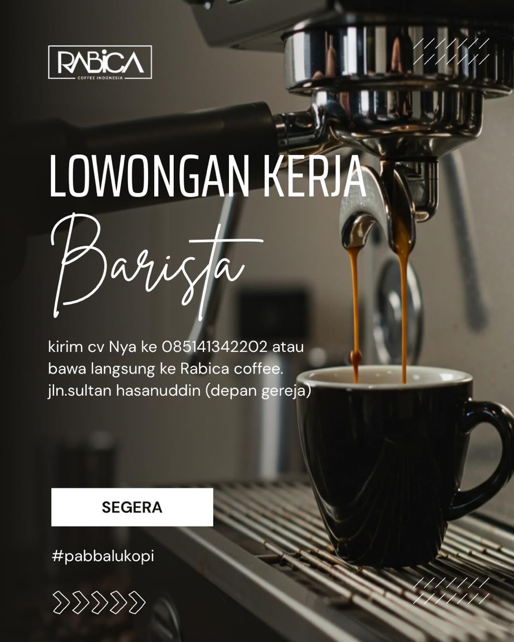 Lowongan Kerja Barista Rabica Coffee