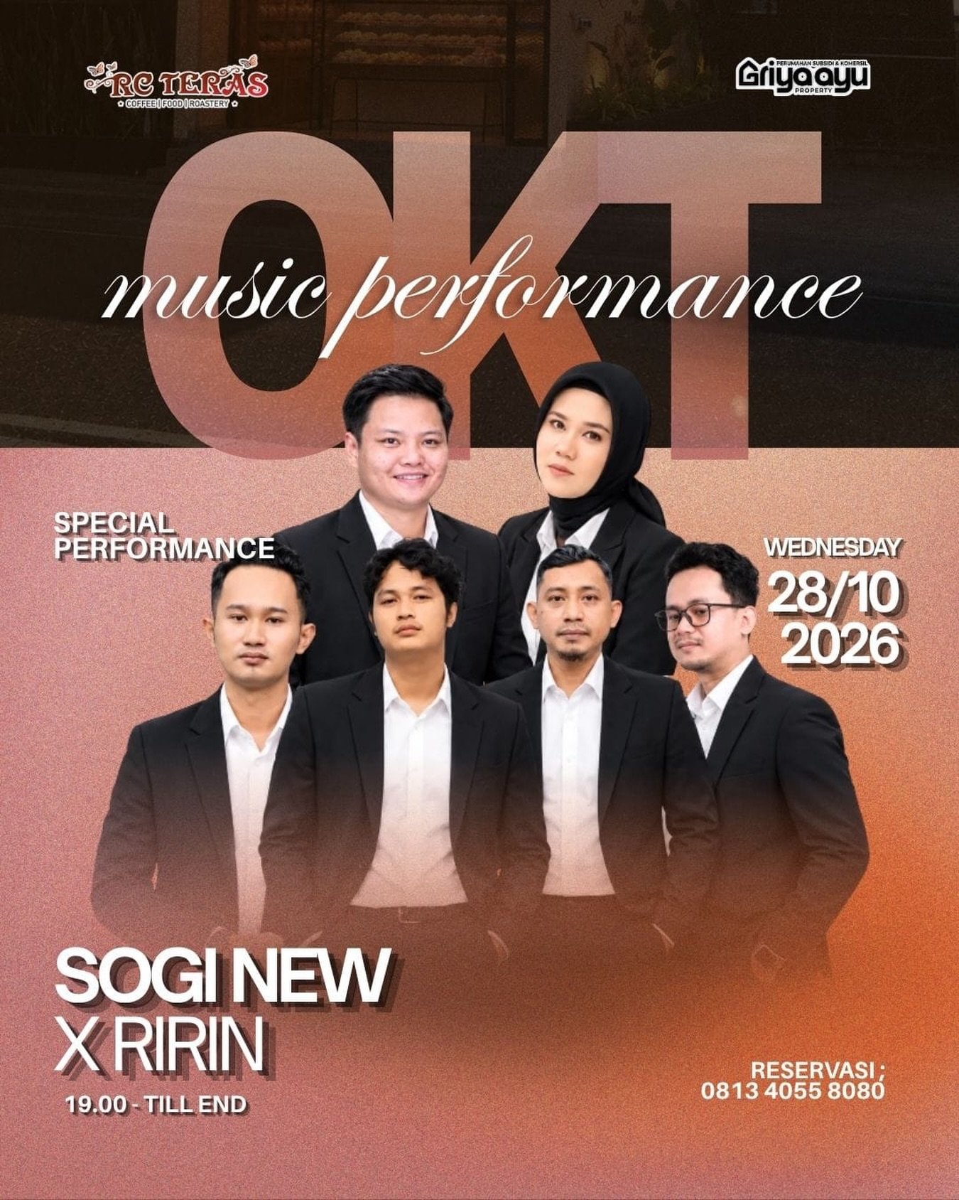 Live Music Performance Sogi New x Ririn 2 RC Teras Bone Hadirkan Music Performance Sogi New x Ririn pada 28 Oktober